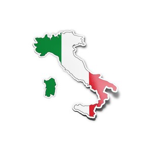PACK AUTOCOLLANTS STICKERS Vinyle Carte Italie Pays Vert Blanc Rouge Découpe à la forme Voyage Souvenir Patriotique Nation Géographie 8cm