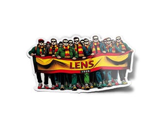PAKIET NAKLEJEK Ultras Lens 1906 winyl Tribune Marek popularny wodoodporny i odporny na promieniowanie UV kibice kibice chuliganów Czerwona piłka nożna 10cm