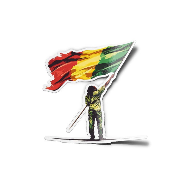 PACK STICKERS STICKERS Rasta Man Flag Green Yellow Red Water & UV ...