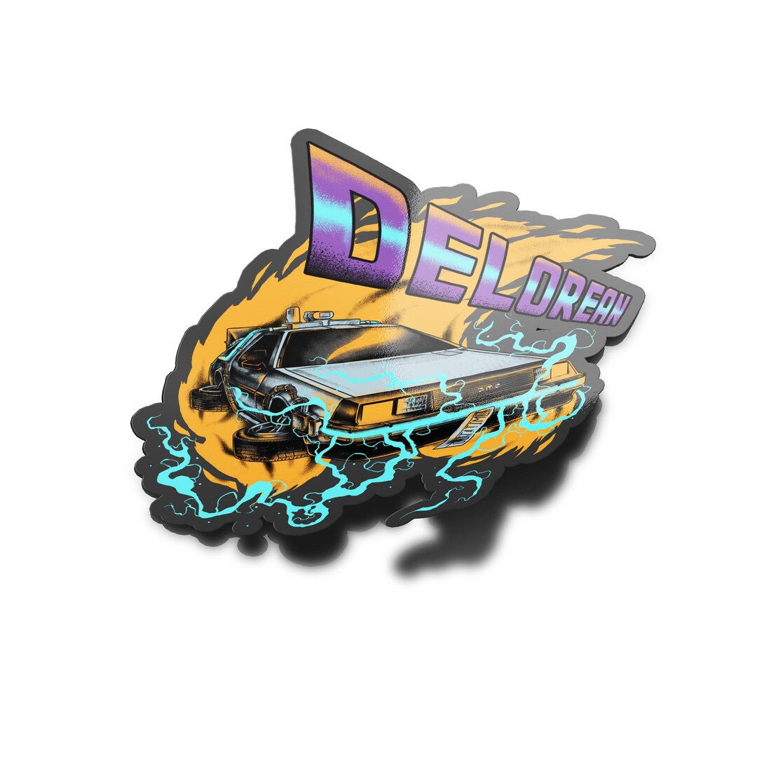Delear Rear Sticker Pack of STICKERS STICKERS Delorean Back to the Future 8x8cm Water & UV ...