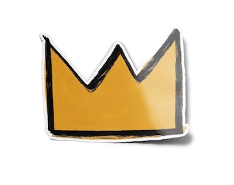 STICKERS PACK Vinyl Stickers Crown inspired by Basquiat, Graffiti artist painting Graff Water & UV resistant Underground art style 8cm