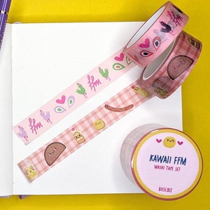 Washi Tape Kawaii Set typisch hessische Motive - süße Illustrationen - Frankfurt Souvenir - Klebeband für Scrapbook / Journal - Mitbringsel