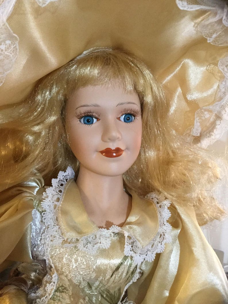 Vintage 24 inch Josephina Porcelain Doll with Stand Etsy