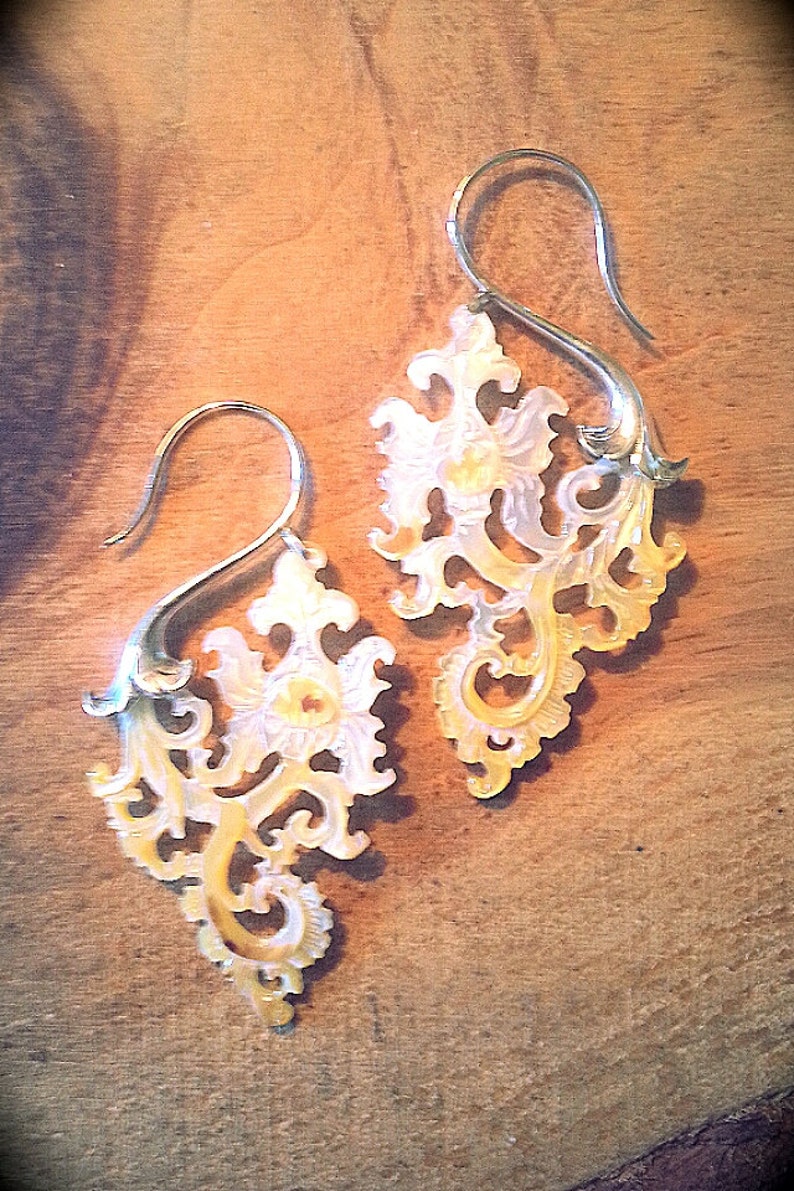 Earrings Paisley with Sterling Silver image 3