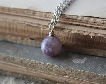 Lepidolite Necklace | Emotional Balance, Awareness, Transition