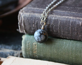 Snowflake Obsidian Necklace | Balance, Manifestation, Practicality