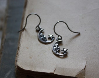 Moon and Star Earrings