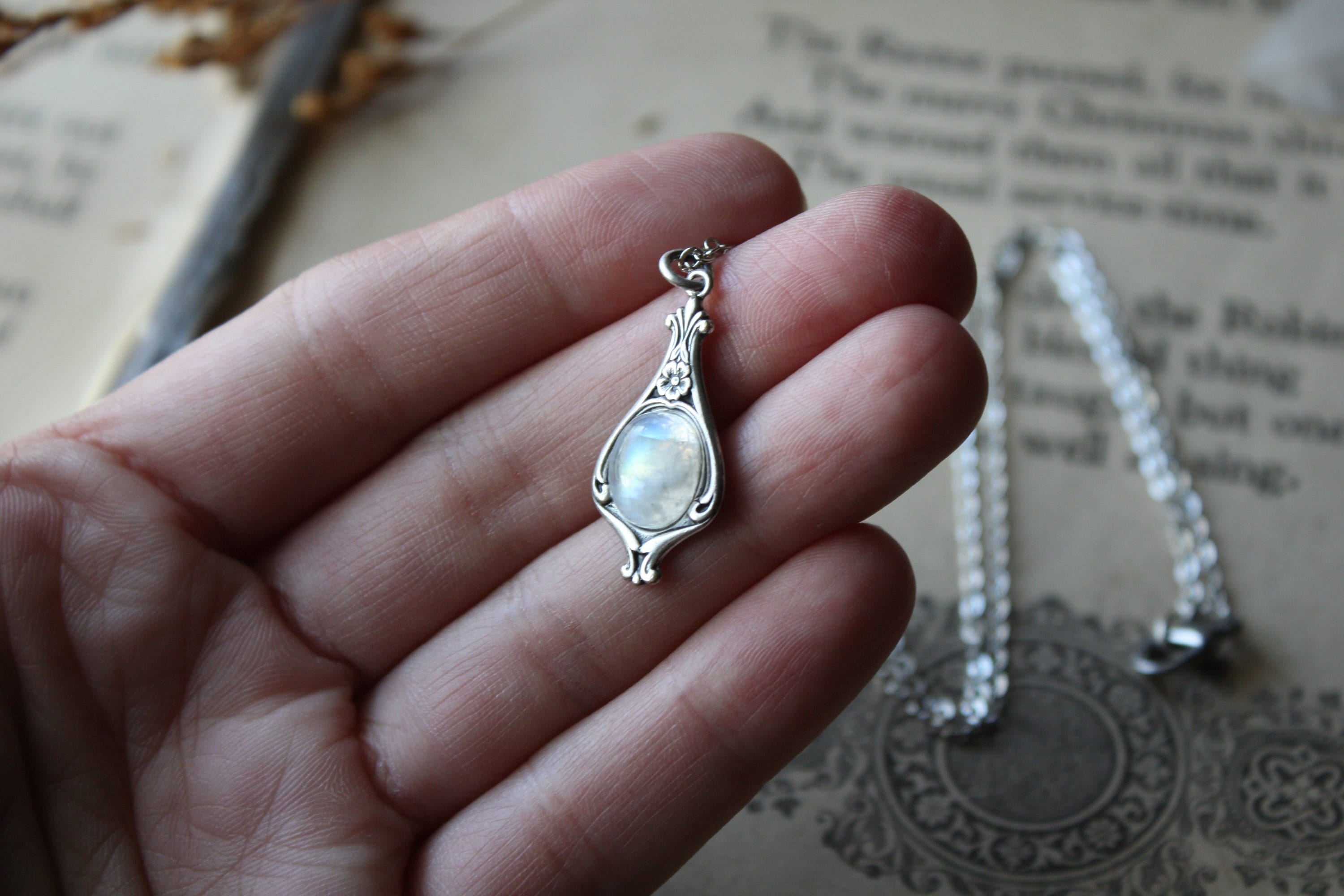 Moonstone Necklace Etsy