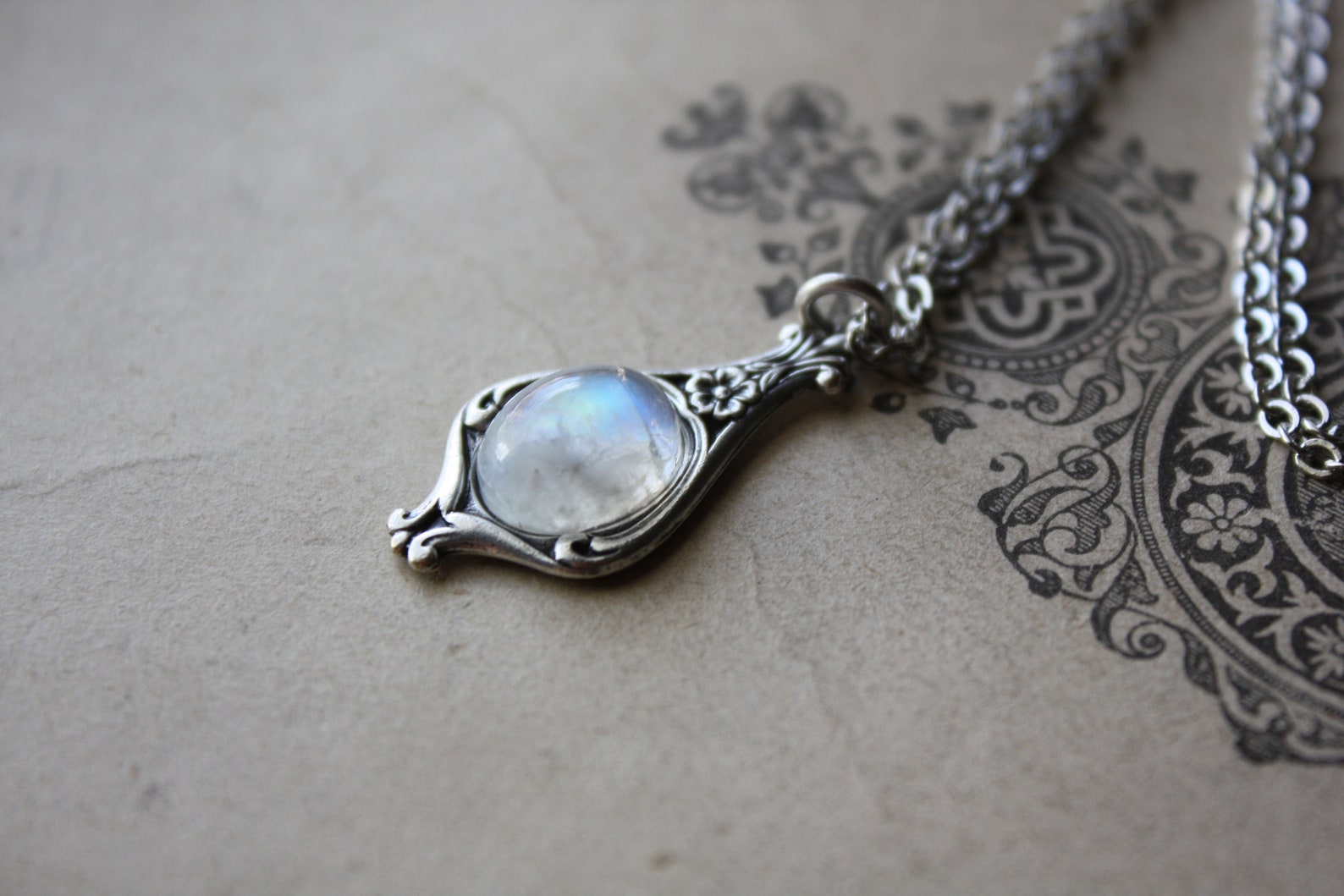 Moonstone Necklace Etsy