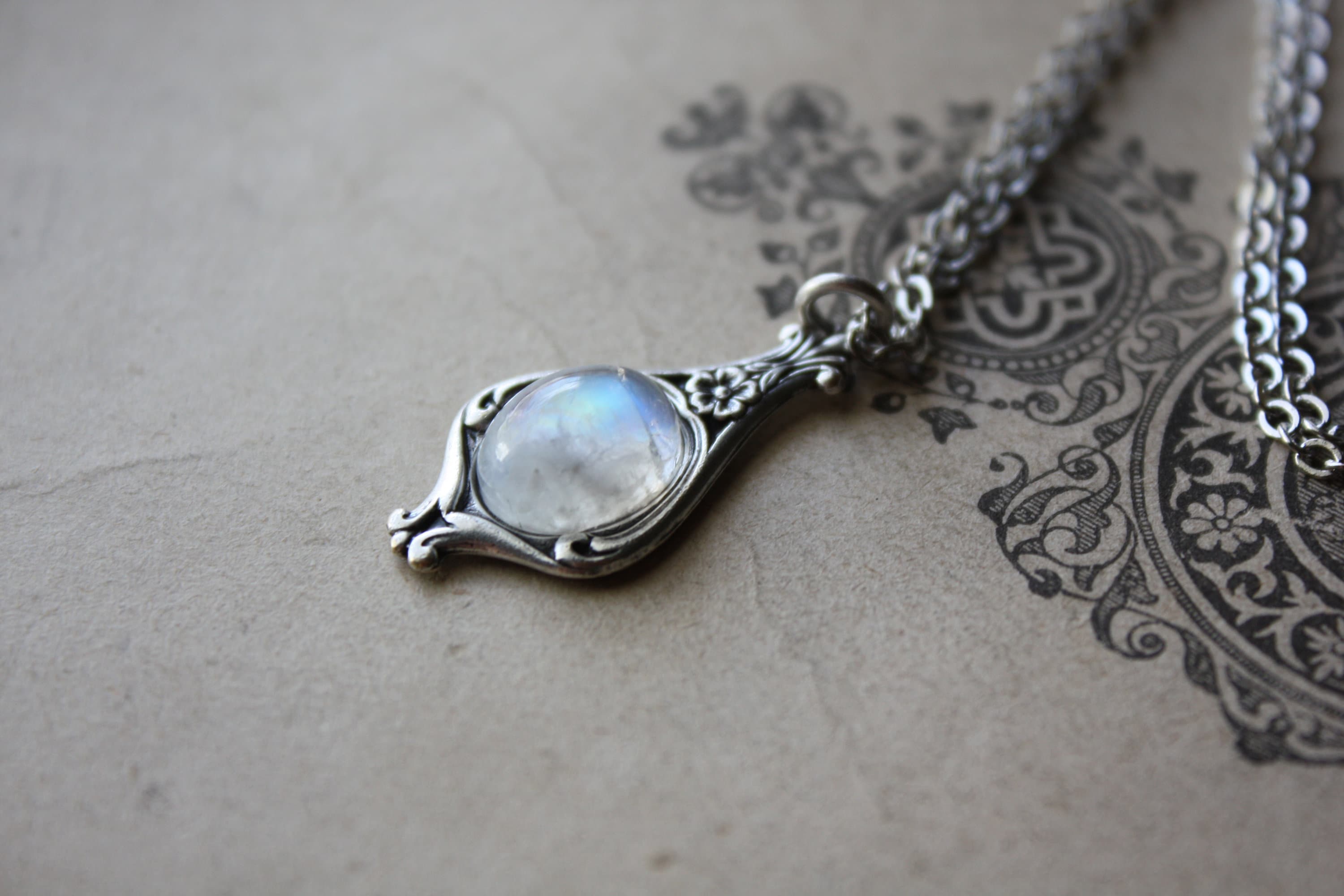 Moonstone Necklace Etsy