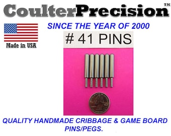 Number # 41 Game board pegs pins, .224 inch diameter solid stainless steel for 1/8 of an inch diameter holes, FREE SHIPPING USA.