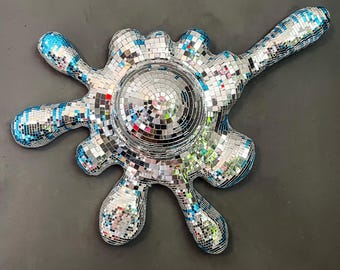 Handmade Disco Mirror Splat Wall Art: disco ball decor