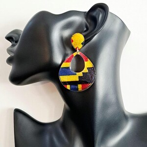 Handmade Ankara Fabric Resin Earrings: Bold African Print