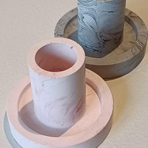 Minimalist Jesmonite Candle Holder - Handmade, Diameter 2 cm, Various Colors