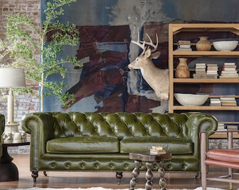 CHESTERFIELD INSPIRED SOFA | Churchill 3 Seat Tufted Leather Sofa | Free Shipping