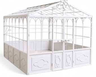 English Victorian Greenhouse Kit: 12' x 30' Aged Iron & White
