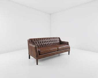 CHESTERFIELD INSPIRED SOFA | Chatsworth Tufted Leather Sofa | Free Shipping