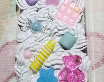 FREE US SHIPPING Samsung Galaxy S 20 Kawaii Fairy Kei Teddy Bear Macaroon Lollipop Chocolate Bar Gummy Star Deco Case