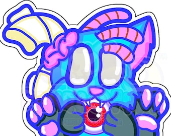 Zombie Kitteh Creepy Cute Cat Peeking Sticker