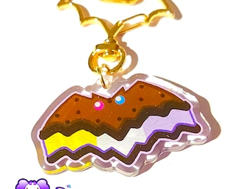 Spoopy Creepy Cute Bat Ice Cream Sandwich Keychain