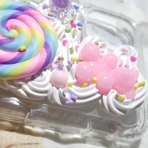 FREE US SHIPPING iPhone 11 Kawaii Fairy Kei Sweets Gummy Bear Waffle Lollipop Planet Candy Sprinkles Deco Case image 3