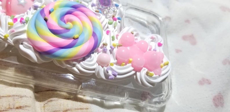 FREE US SHIPPING iPhone 11 Kawaii Fairy Kei Sweets Gummy Bear Waffle Lollipop Planet Candy Sprinkles Deco Case image 3