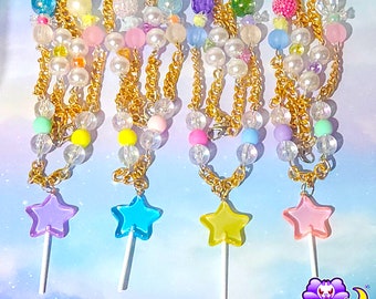 Star Wand Lollipop Mahou Kei Fairy Necklace