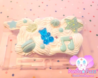 FREE US SHIPPING Kawaii Blue Moon Macaron Macaroon Star Gummy Bear Candy Full Nintendo Switch Deco Case