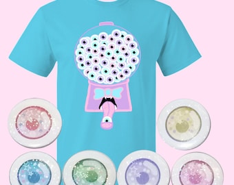 Creepy Cute Eye Ball Gumball Machine T-shirt Fairy Kei Pastel Goth Eye Ball Kawaii T shirt