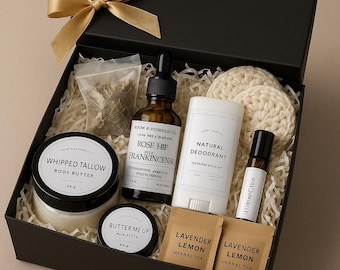 skin care gift box, natural skincare,  hydrating face serum, Tallow body butter,  Whipped Tallow skin care