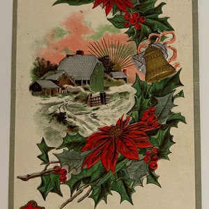 Postal navideña vintage de 1910