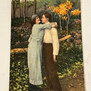 Cartão postal antigo Algo sobre você que eu gosto 1914
