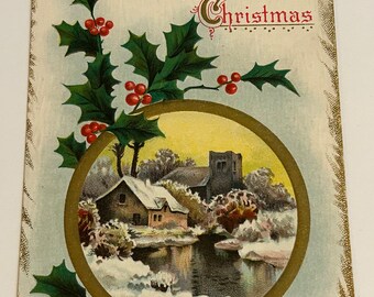 Postal navideña vintage de 1911