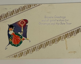 Postal navideña antigua de 1929