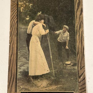 Cartão postal antigo fazendo a exposição