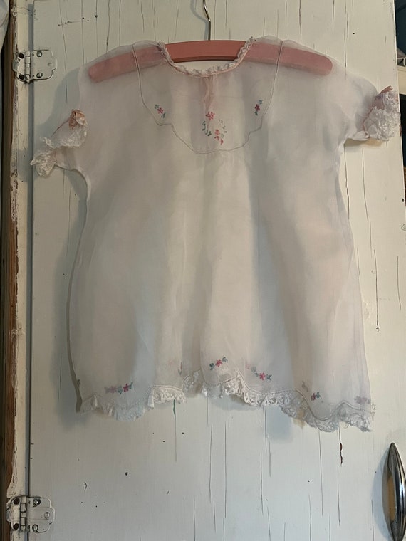 Vintage Organza Baby Dress - image 6