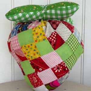 Handmade Strawberry From a Vintage Quilt