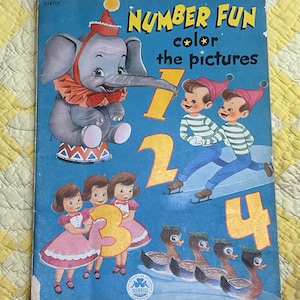 Vintage Number Fun Coloring Book