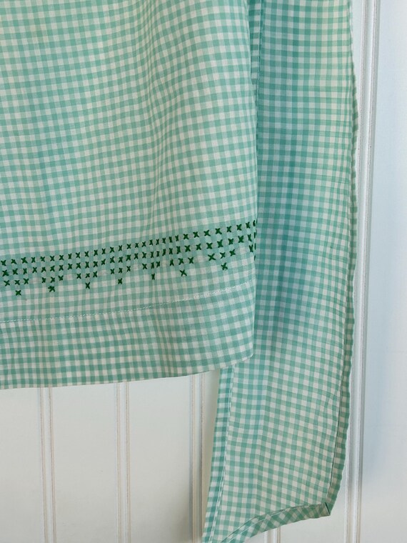 Vintage Gingham Aqua Half Apron View 5