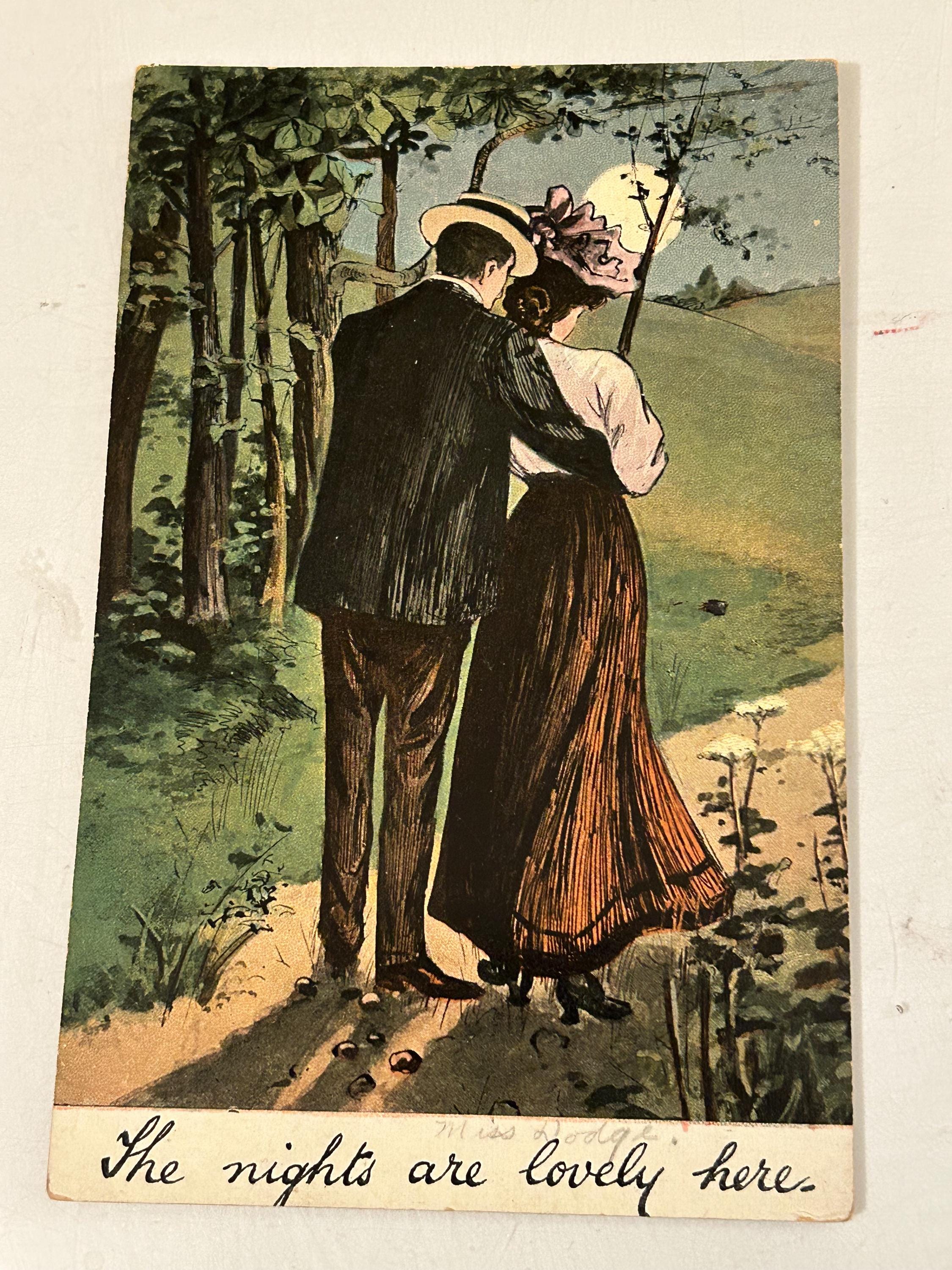 The Nights Are Lovely Here Vintage Postcard - Etsy