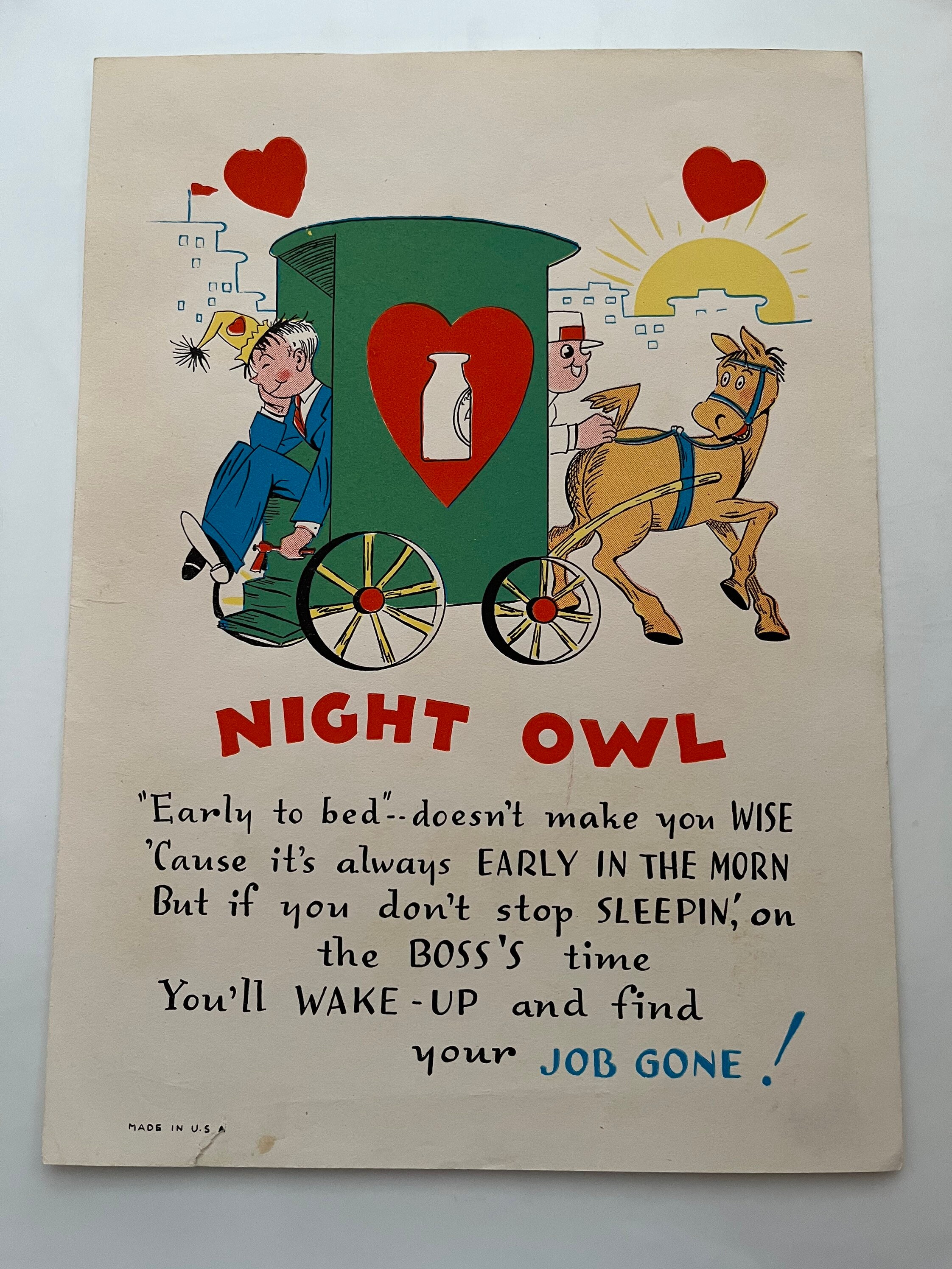 Vintage Vinegar Valentine “Night Owl”, Penny Dreadful