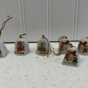 Vintage Soft Plastic Noel Silver Bells with Greenery Wall Hanging Decor 6