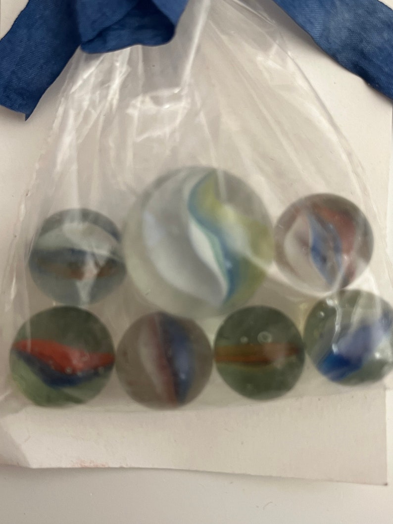Set of 7 Vintage Glass Marbles - Etsy