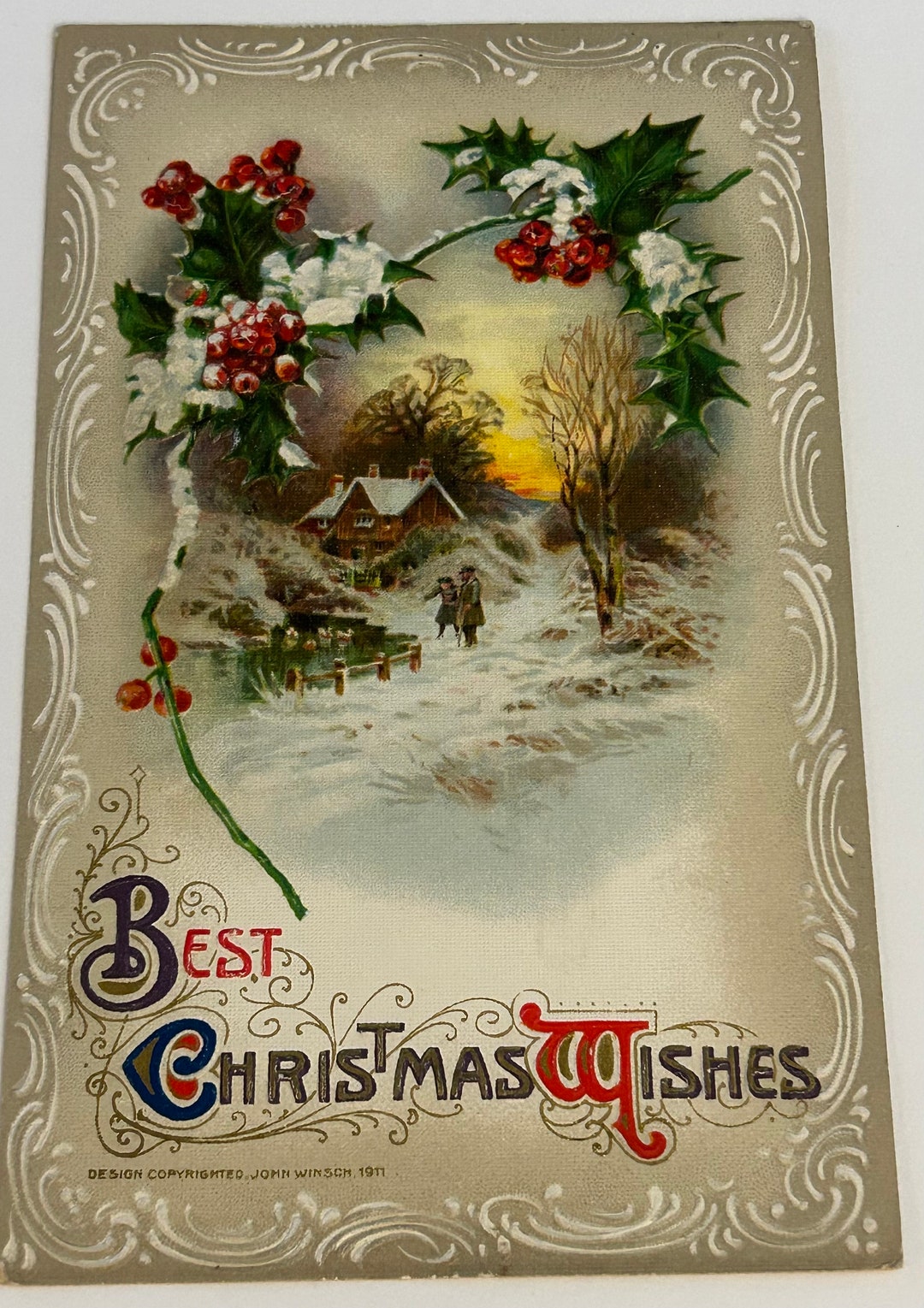 Vintage Christmas Postcard 1911 - Etsy