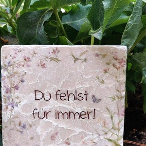 Kleiner Grabstein Grabschmuck Italian Marmor Du fehlst FÜR IMMER