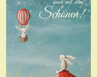 Postkarte * Zuversicht * Meisie Berlin * Hasen
