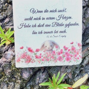 Kleiner Grabstein Grabschmuck Italienischer Marmor mit schöner Poesie image 2
