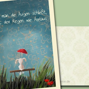Hase im Regen - Cartão Postal de Meisie Berlin