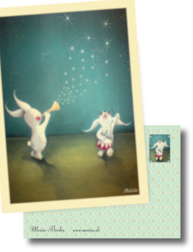 HasenkonzertPostkarte von Meisie BerlinOsterkarteOstern