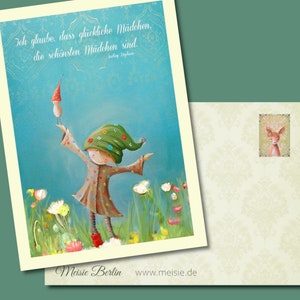 Postkarte Glückliche Mädchen sind die schönsten Mädchen